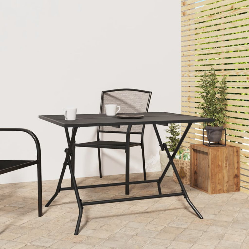 Jailyn Rectangular Metal Folding Outdoor Dining Table , 110cm cm W 80cm cm D