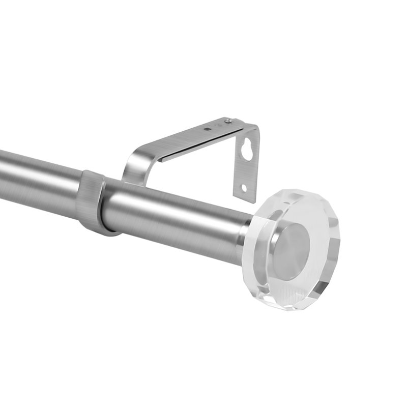 Tringle à rideaux simple Swopes, De 28 po à 48 po de largeur, Acier brossé / gris
