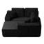 Canapé modulaire de 104 pouces avec méridienne en L et poches latérales, conception modulaire moderne pour le salon / chambre à coucher, sans assemblage requis, tissu moelleux, noir, droite-950366499-950366497-950366502
