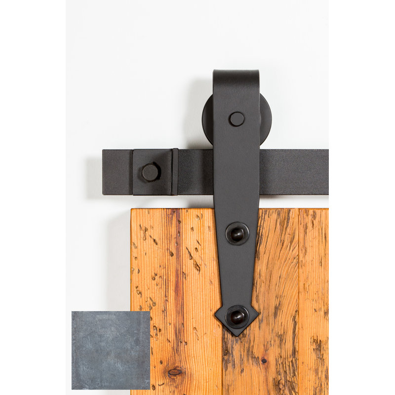 Ensemble de quincaillerie de porte de grange simple standard Arrowhead Premium, Sans finition, 84 po