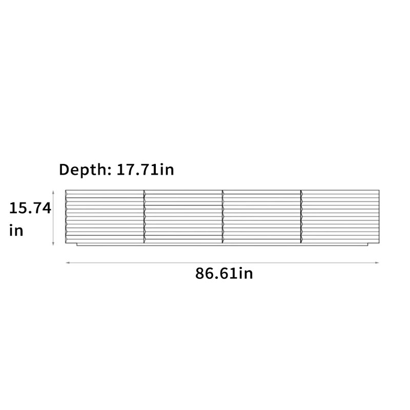 Meuble télé simple, 86.61", Noir, noir, noir, noir