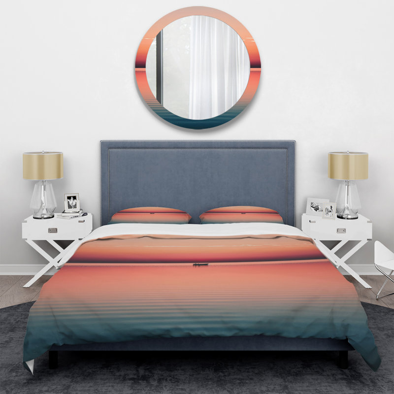 Ensemble de housse de couette en microfibre / polyester Minimalistic Sunset pendant la pleine lune IV Bedding