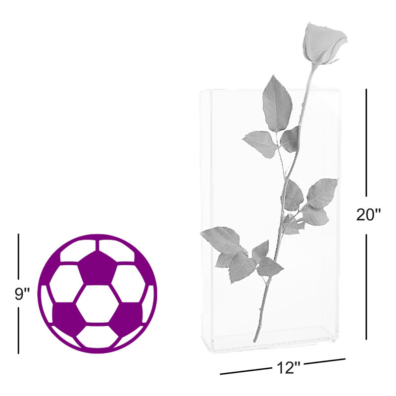 Vase de table intérieur / extérieur en verre transparent 20 po Brandell