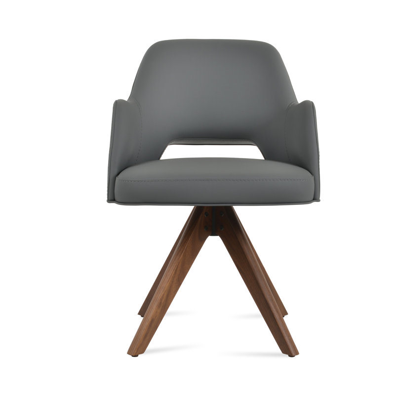 Fauteuil pivotant Marash, Noyer américain, Gris