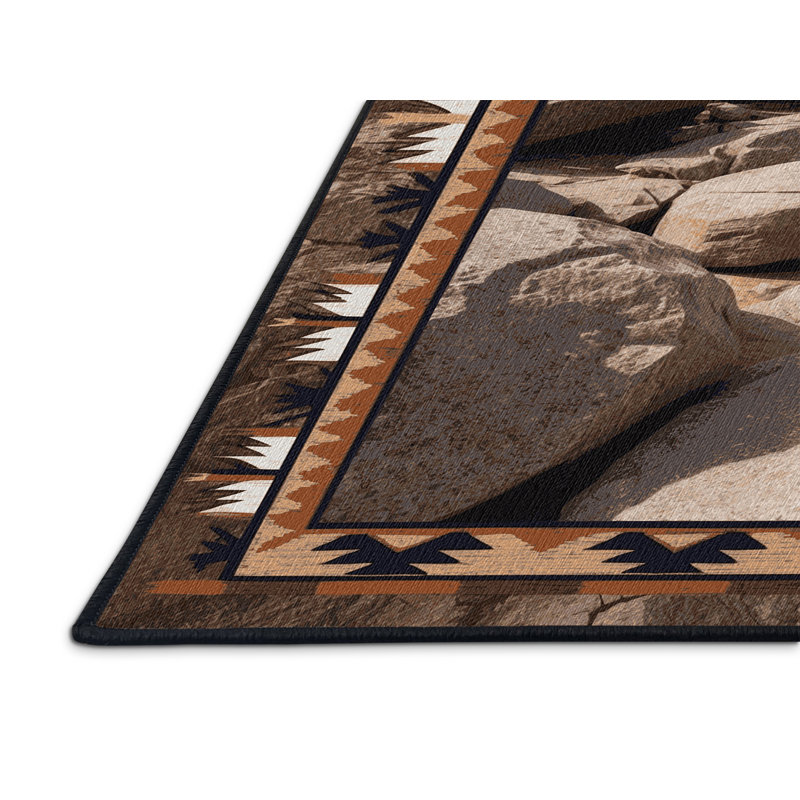  Tapis lavable Rocky Terrain Southwestern, Rectangle 7 pi x 9 pi