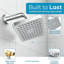 Pommeau de douche effet pluie – Carré de 15 cm, finition or égyptien luxueux, jet haute pression à 90°, angle réglable, installation sans outil, raccord universel-135720207