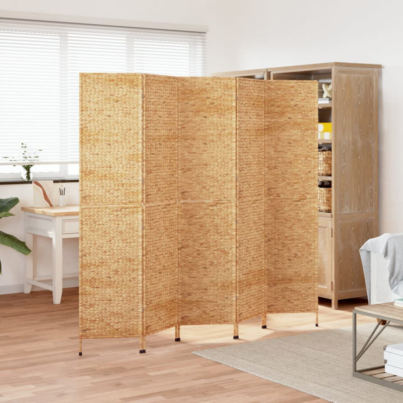 Cotreau 180cm H Metal Folding Room Divider, Light Brown, 5, 180cm H x 205cm W