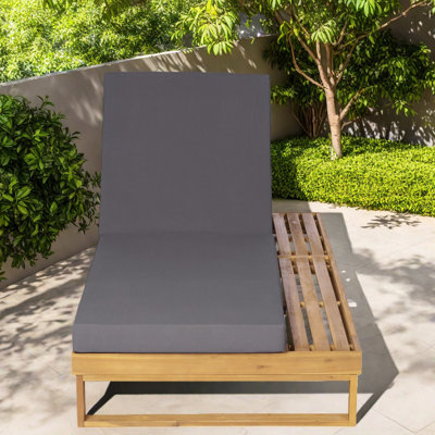 Méridiennes de patio réglables, chaise longue en bois d'acacia pour bord de piscine