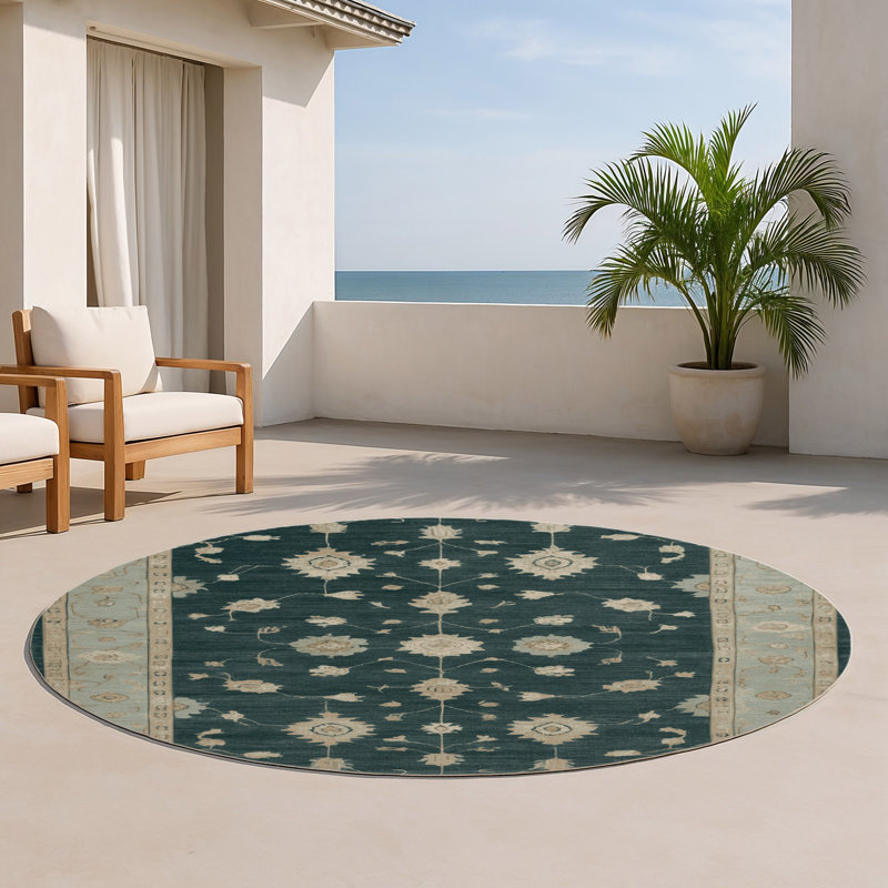Tapis vert intérieur et extérieur surteint, Rond 5 pi