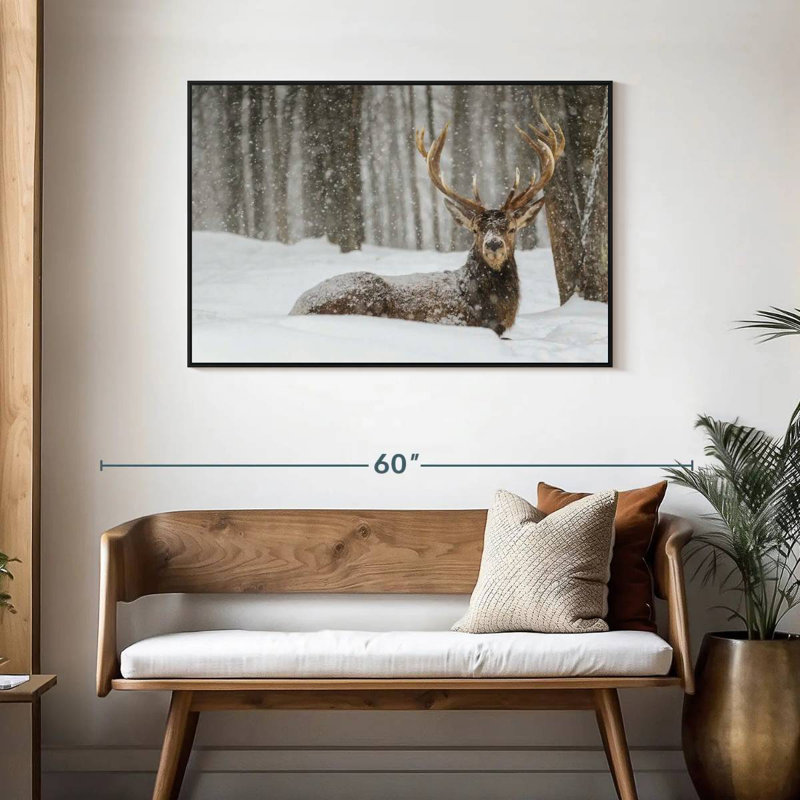 Brampt Snow Covered Elk, 29" H x 43" W