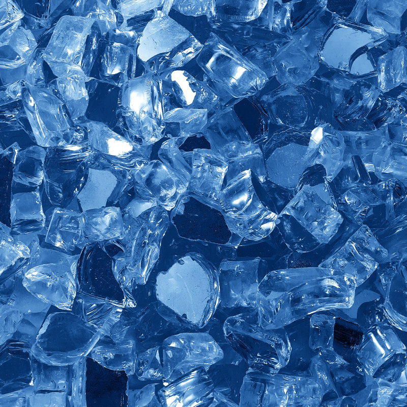 Roches de foyer en verre 10 1/2 lb en verre pour foyer bleu pacifique, Bleu pacifique