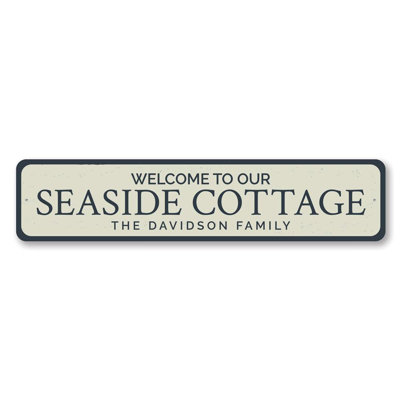 Seaside Cottage Welcome Aluminum Sign