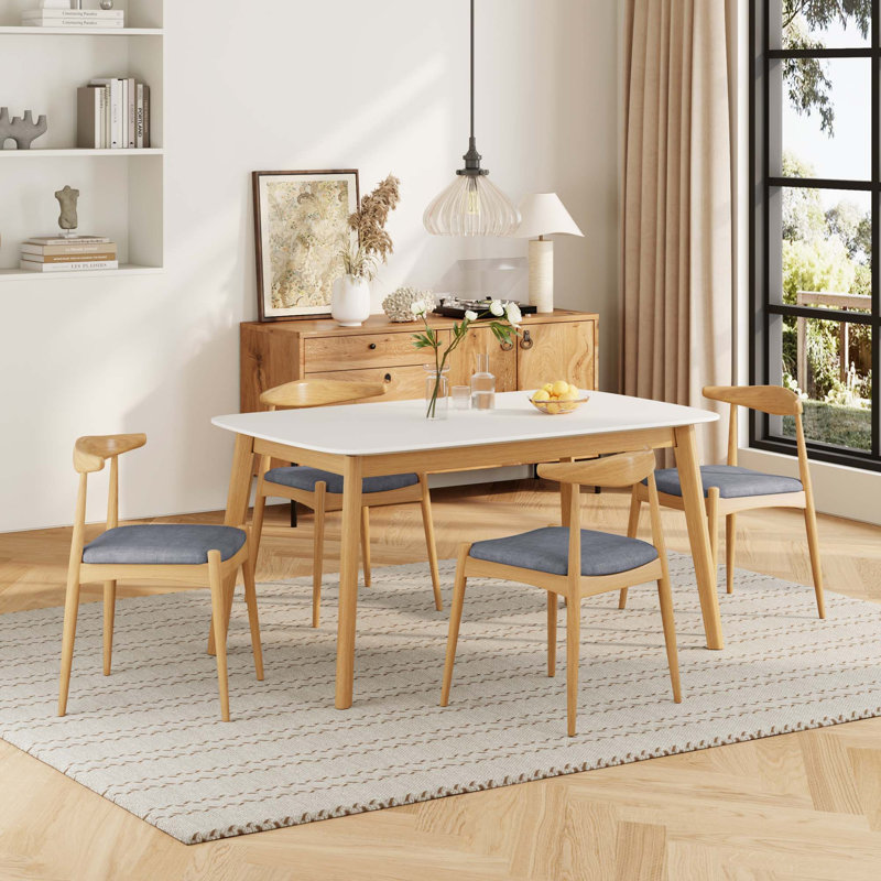 Ensemble de salle à manger 5 pièces Mid-Century, Gris