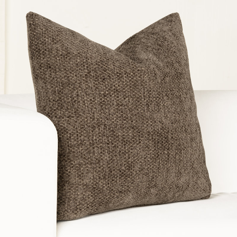 Coussin Serenity, 26 po x 26 po, Plumes, Espresso