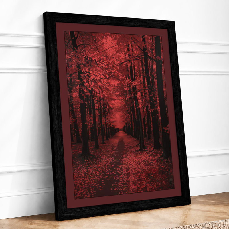 Crimson Forest Path Moody - Print, Black, A4 - 29.7 x 21.0 cm
