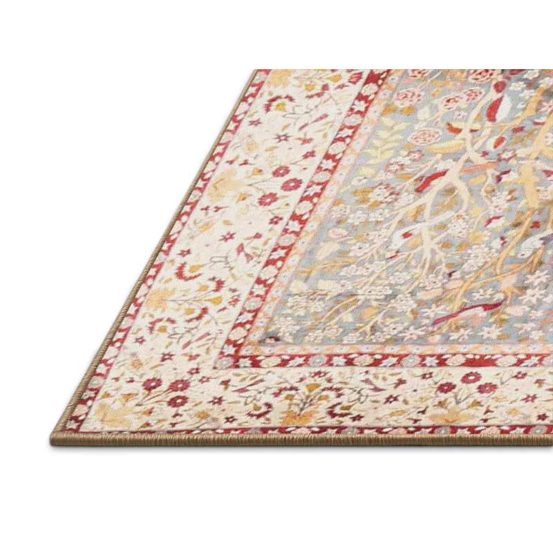 Tapis traditionnel rouge/bleu/beige area, Rectangle 8 pi x 12 pi