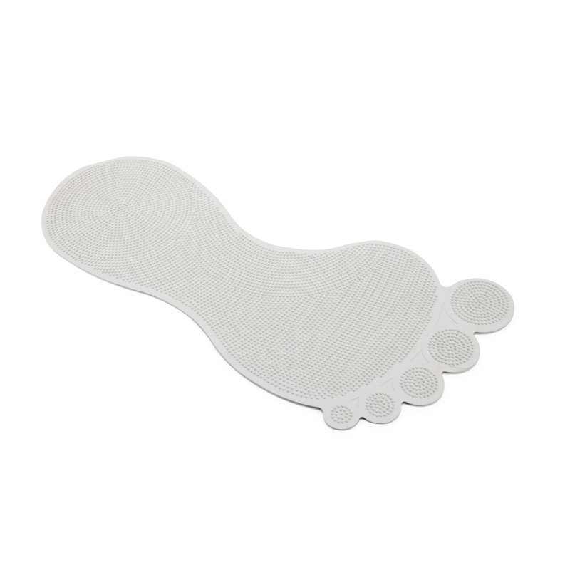 Big Foot Non Slip Rubber Bath Mat with Massaging Texture and Suction Cups, White