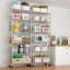 Heavy Duty Storage Metal Adjustable Shelves 72.83" H Wire Shelving Unit With Wheels 1020LBS NSF