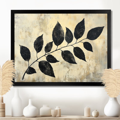 Ihna Black Leaves Shadow Silhouette V - Art mural feuilles