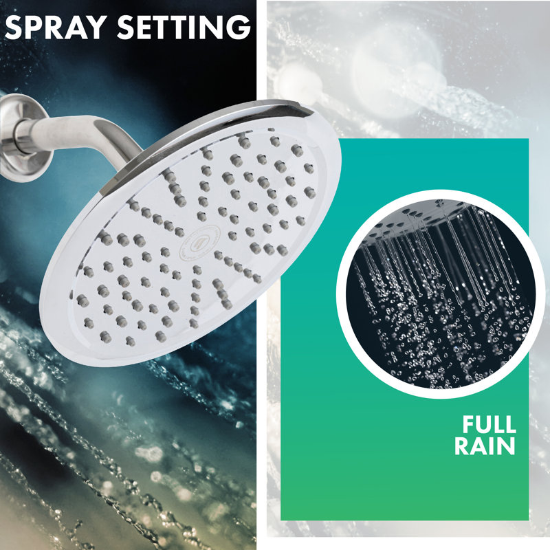 Rainfall Spa 8-Inch Chrome Wall Mounted Shower Head