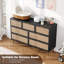 Commode à 7 tiroirs en rotin, armoire de rangement tissée noire pour la chambre à coucher-754727005