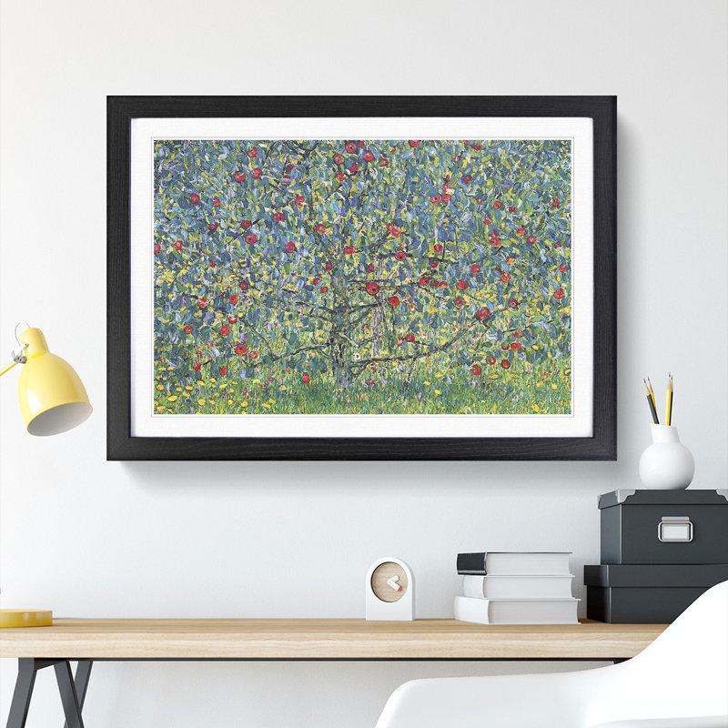Orchard with Roses by Gustav Klimt - Framed Print, 27cm H x 36cm W x 2cm D, Black Framed