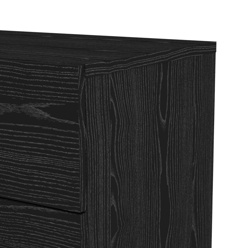 Gianna 8 Drawer 55.12" W Double Dresser, Black