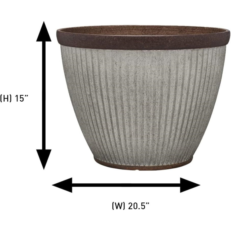 Westlake 20.5" Rustic Brown Resin Outdoor Planter