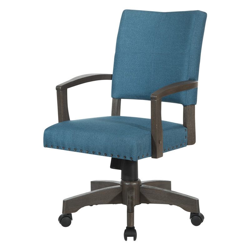 Santina Polyester Blend Bankers Chair, Blue