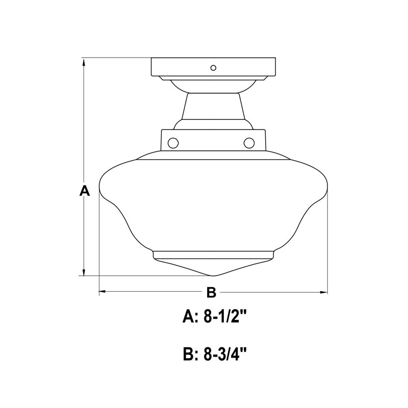 Plafonnier semi-encastré Maelina, Noir mat, 8.75-inch