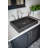 Eden Bath 16'' Honed Black Stone Rectangular Bathroom Sink