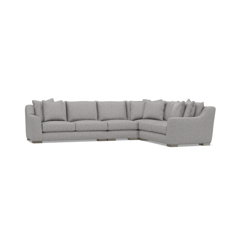 Gabi 5-Piece Fabric Sectional, Gray Polyester, 35" H x  140" W x 110" D, Right Hand Facing