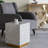 14x14x18" Square Accent Stool with White Capiz Shell Finish and Gold Pedestal Base