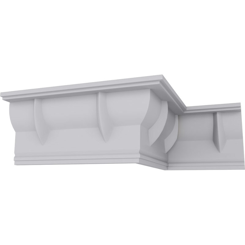 White Polyurethane Decorative Crown Moulding 94.5"