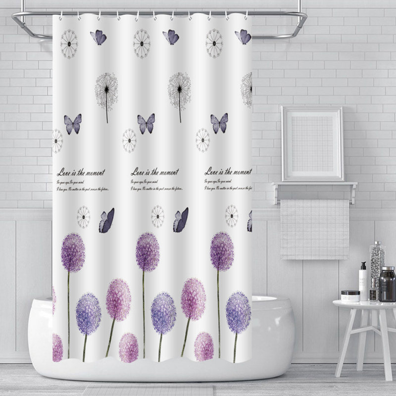 Rideau de douche avec crochets inclus