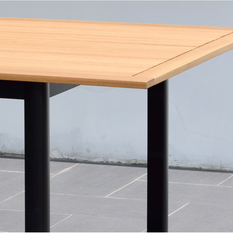 Aundraya Rectangular Metal Outdoor Dining Table , 70.8'' in. W 38.9'' in. D