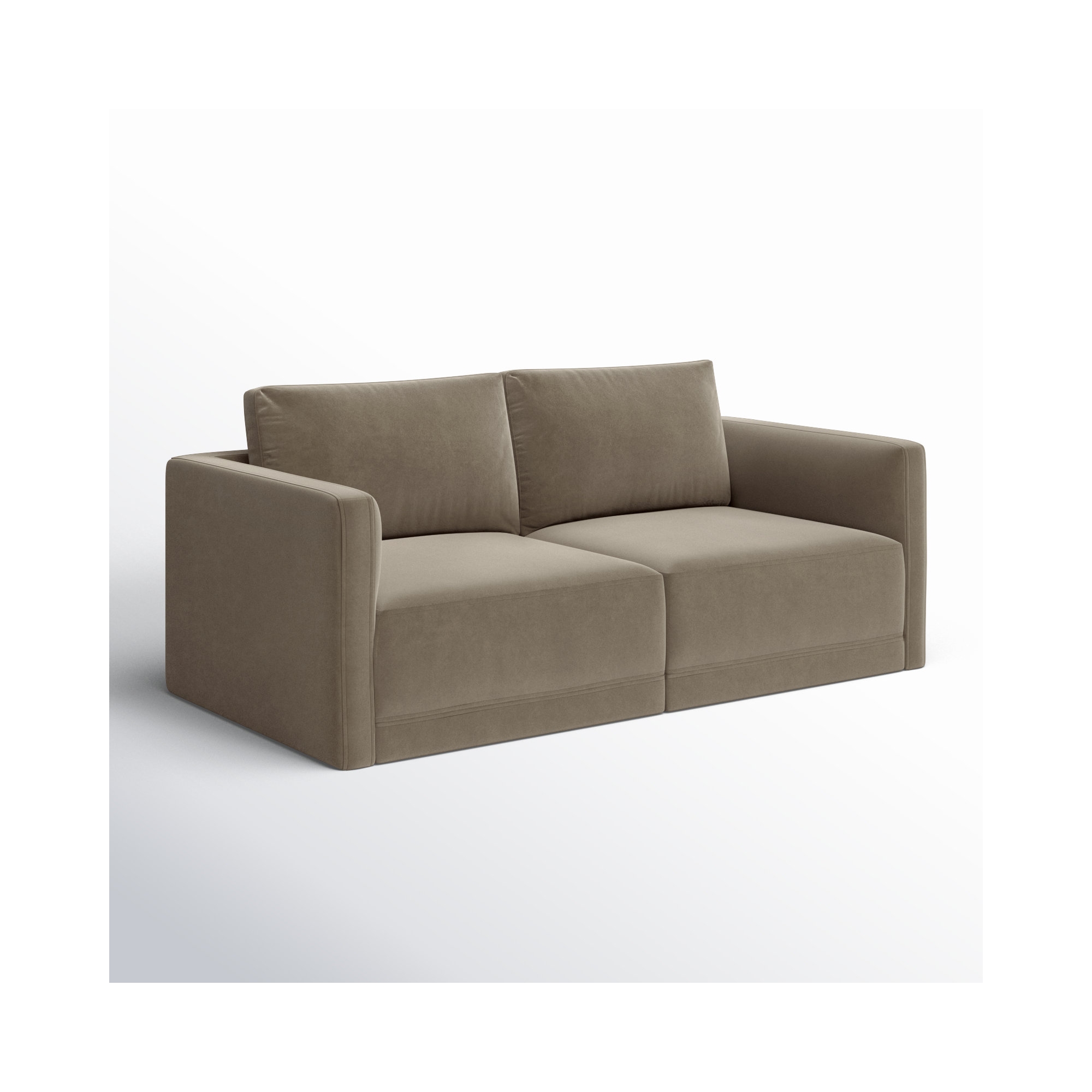 Deirdre 74'' Upholstered Loveseat, Taupe Velvet