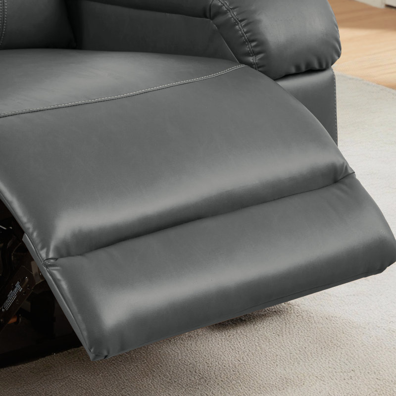 Fauteuil inclinable électrique Zero zero clearence recliner  avec appui-tête réglable à deux moteurs, similicuir résistant aux rayures, recharge USB, gris