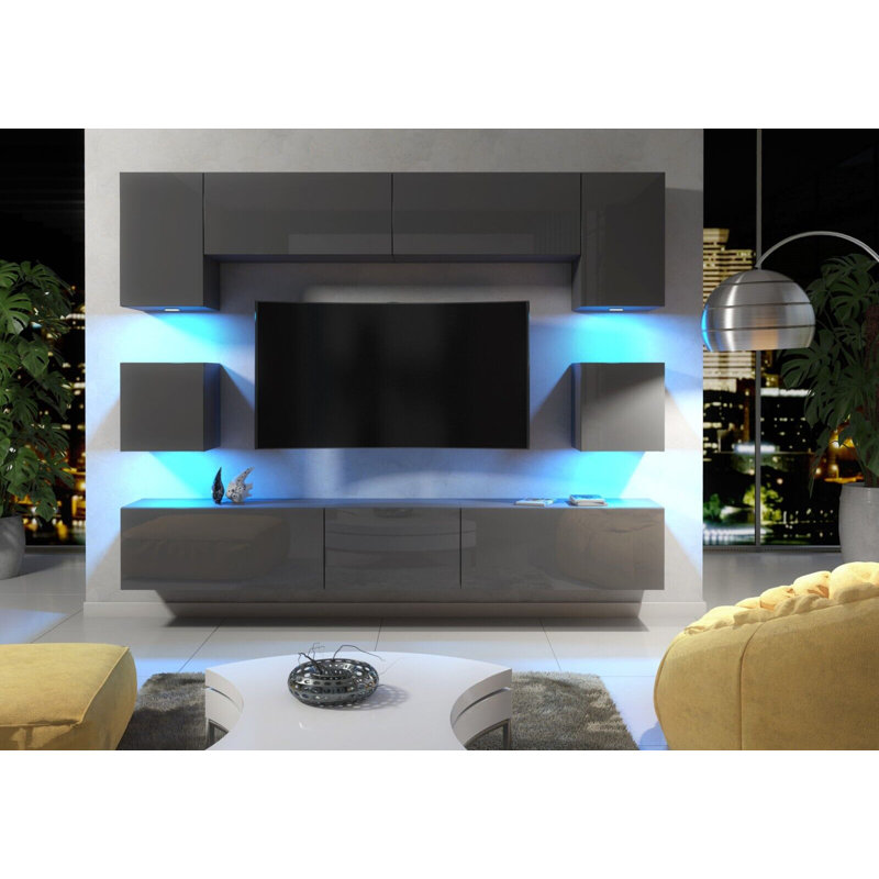 Chrisette Unfinished Entertainment Centre for TVs up to 60", Dark Grey