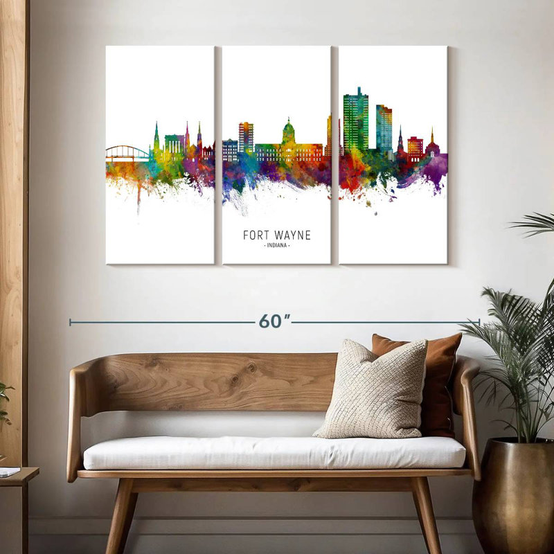Fort Wayne, Indiana Skyline I, H 32 po x l 50 po
