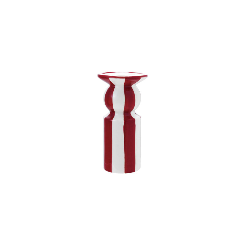 Grand porte-cône rayé en céramique peint à la main, H 7,75 po x l 3,38 po x P 3,38 po