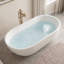 Baignoire autoportante ovale de 63 pouces à surface solide blanc mat