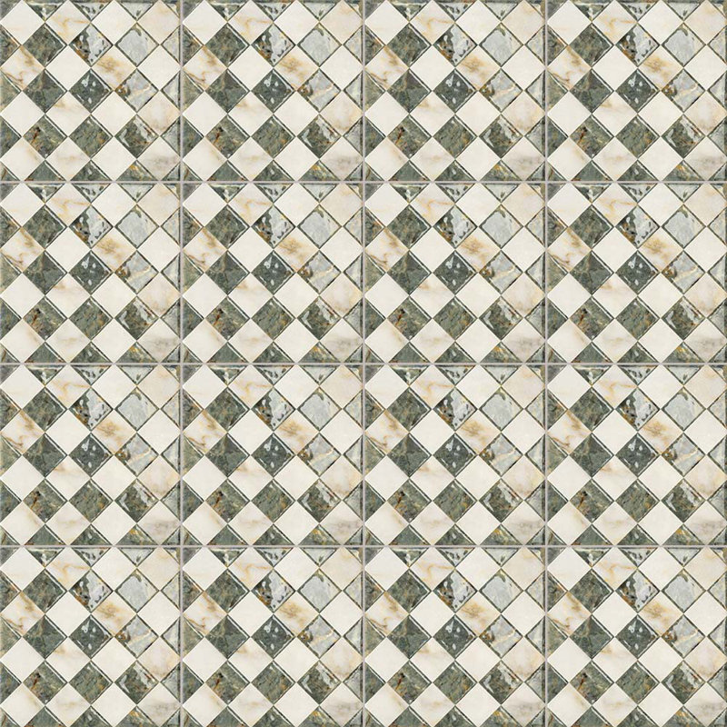 Prestige 8x8 Deco Floriana Amazzonite Porcelain Tile, Deco Floriana Amazzonite