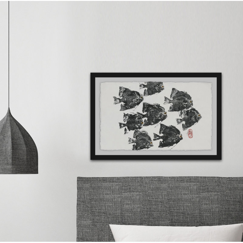 Racing Fish by Andrew Clay - Single Picture Frame Painting, 41 cm H x 61 cm W x 4 cm D