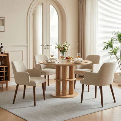 Upholstered Solid Wood Dining Chair Side Chair With Armrests