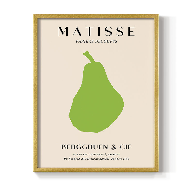 Matisse CL XXII, reproduction encadrée - bois massif, Or, H 10 po x l 8 po