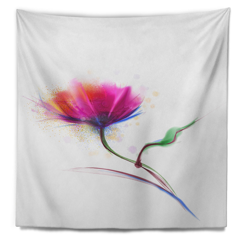 Tapisserie fleur isolée en mauve de fleur, H 32 po x l 39 po