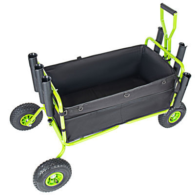 Garden Cart With Rod Holders,Umbrella Holder And Storage Pockets