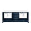 Bleu marine 80 po Meuble-lavabo double avec surface en quartz blanc - bois massif, fermeture en douceur, 6 tiroirs, 2 armoires et charnières à fermeture en haut-2068496896