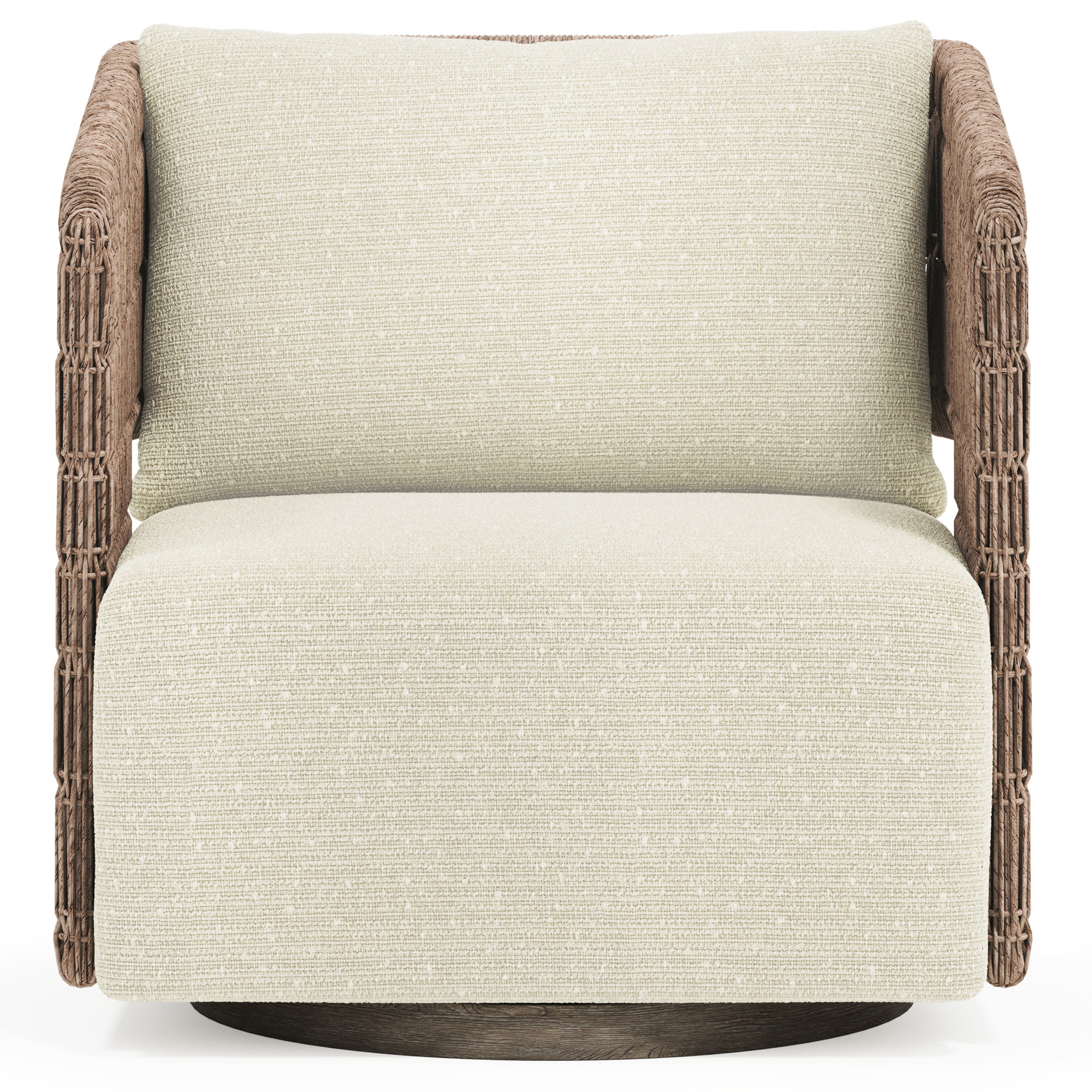 Bernhardt Maldives Outdoor Swivel Chair, Cream